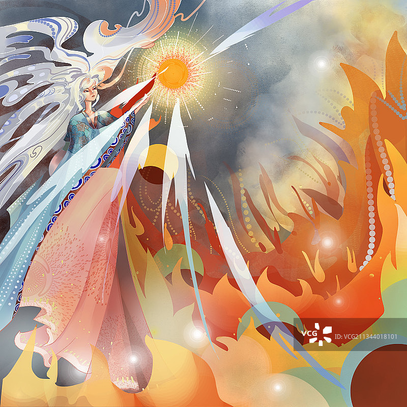 逐日的女孩图片素材