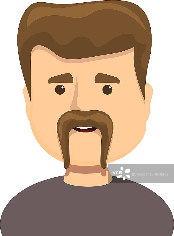 长胡子的卡通风格男人图标图片素材