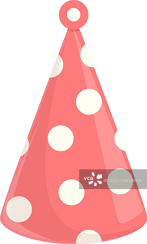戴红色波点派对帽的图标卡通风格图片素材
