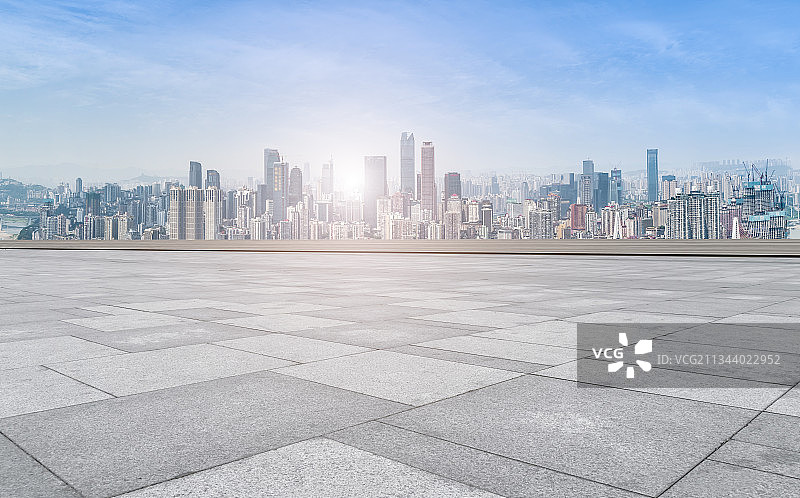 城市道路地面和现代建筑图片素材