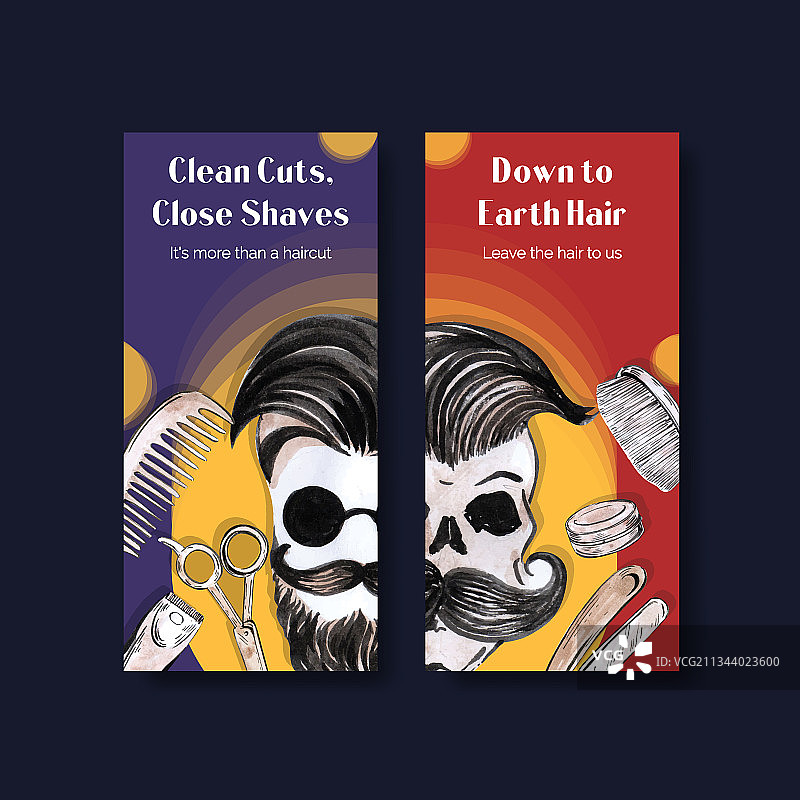 理发店主题宣传单模板设计图片素材
