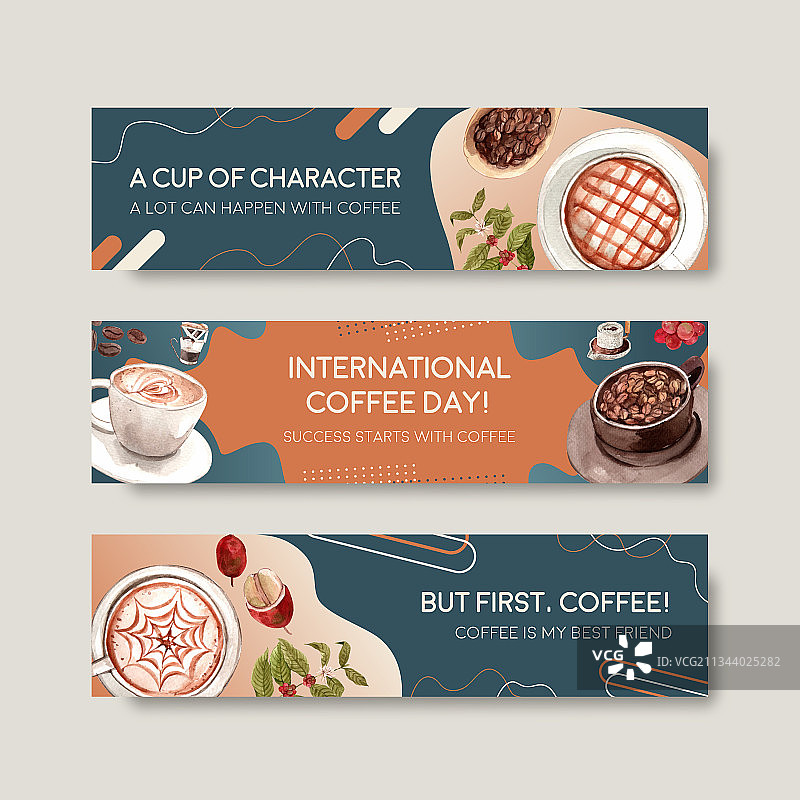 国际咖啡日概念banner图片素材
