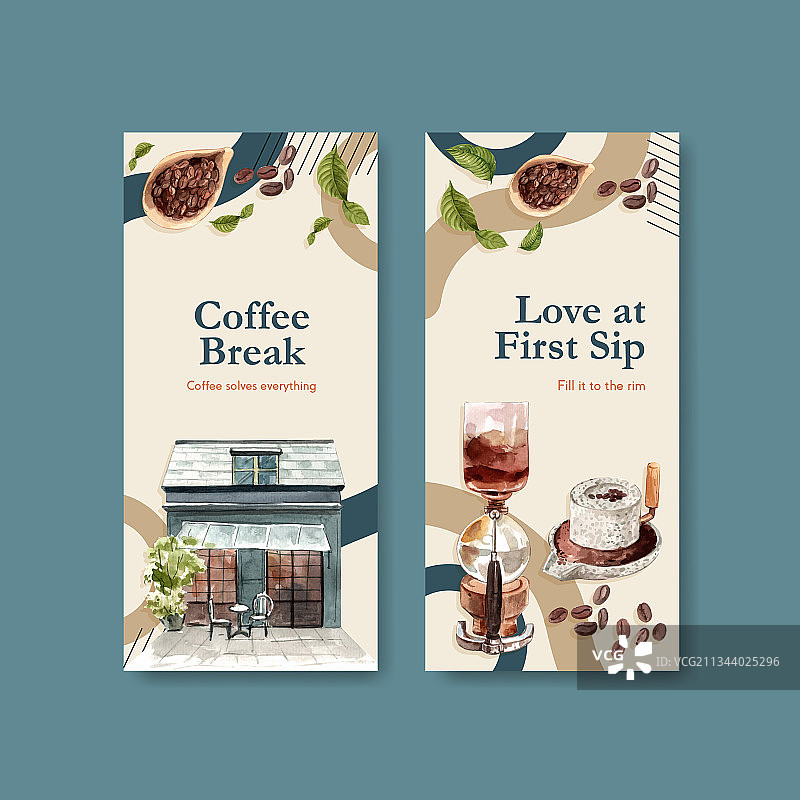 国际咖啡日宣传单模板图片素材