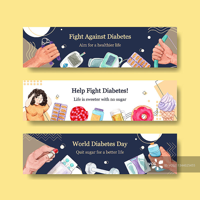 世界糖尿病日主题banner模板图片素材