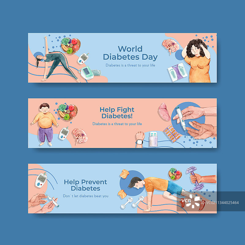 世界糖尿病日主题banner模板图片素材