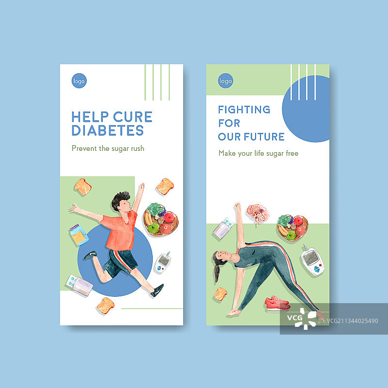 世界糖尿病日概念宣传单模板图片素材