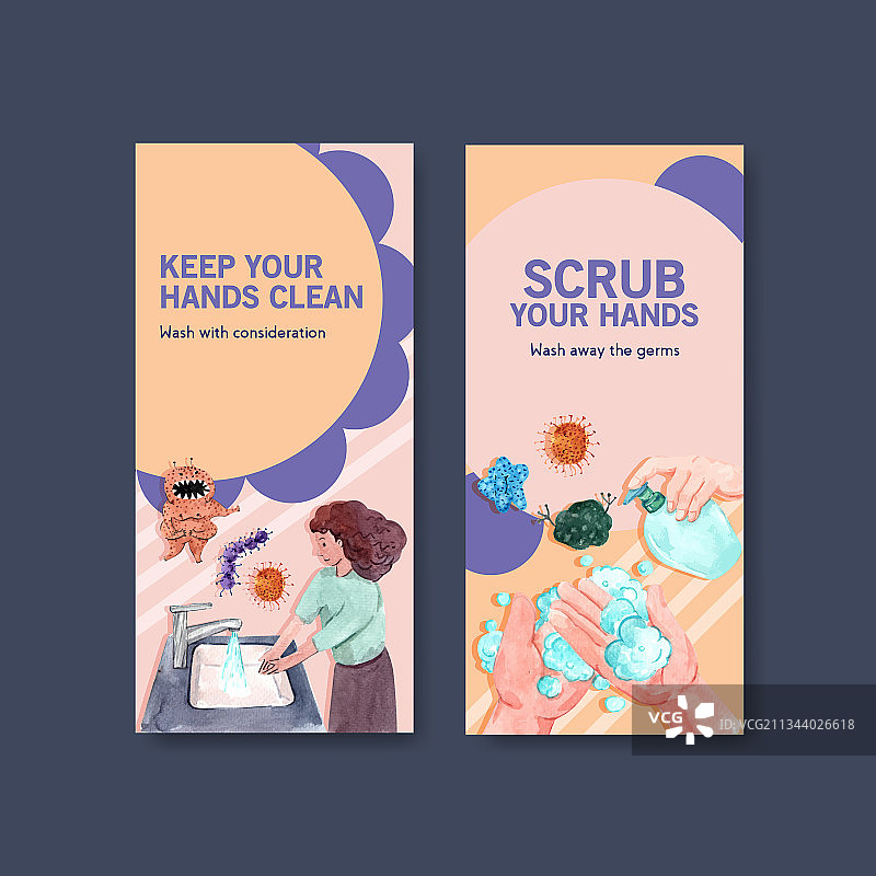 世界洗手日宣传单模板图片素材