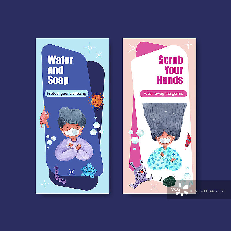 世界洗手日宣传单模板图片素材