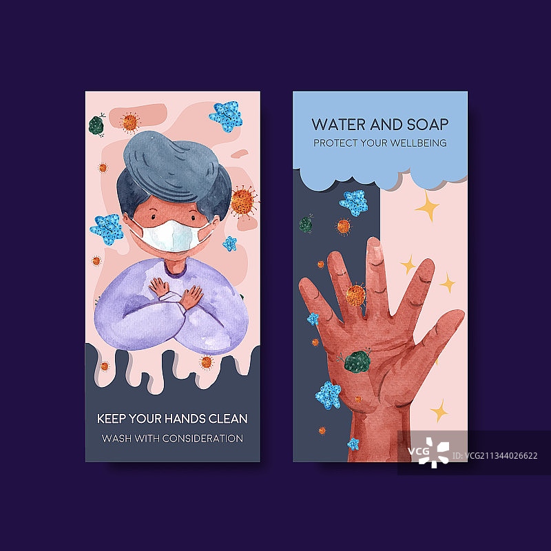 世界洗手日宣传单模板图片素材