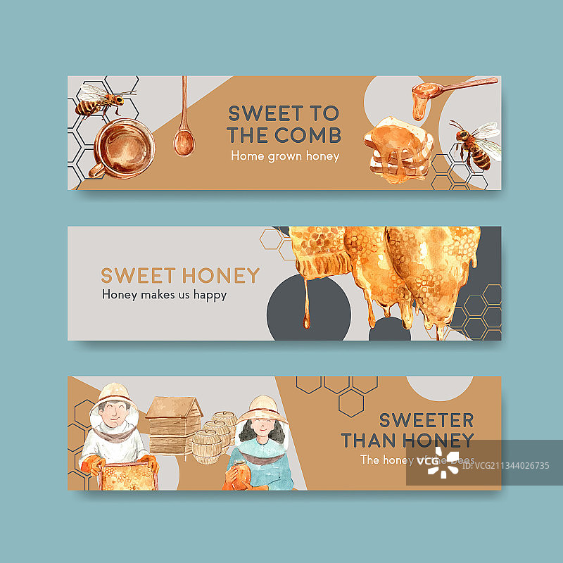 蜂蜜概念设计banner模板图片素材