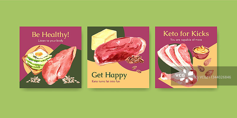 生酮饮食概念广告模板图片素材