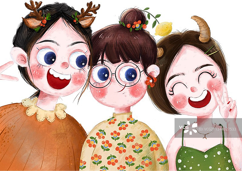 三个小仙女图片素材