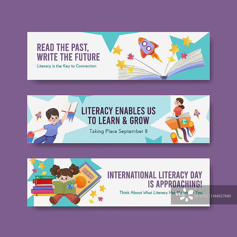 国际扫盲日banner模板图片素材
