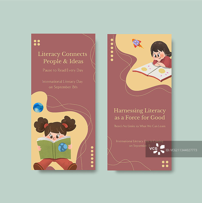 国际扫盲日宣传单模板图片素材