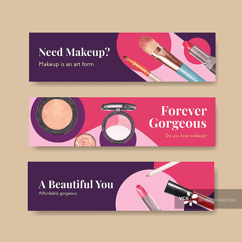 化妆概念设计banner模板图片素材