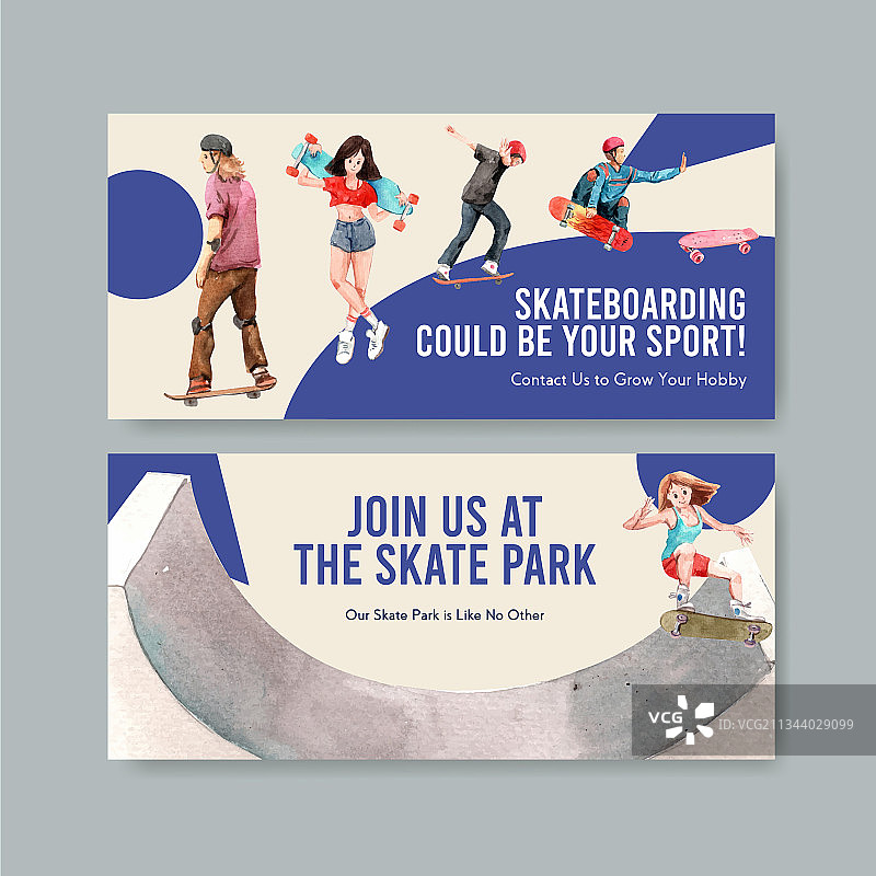 滑板设计的广告牌模板图片素材