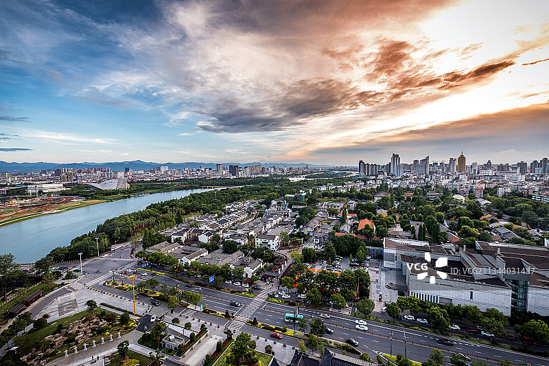 金华婺州古城古子城夕阳图片素材