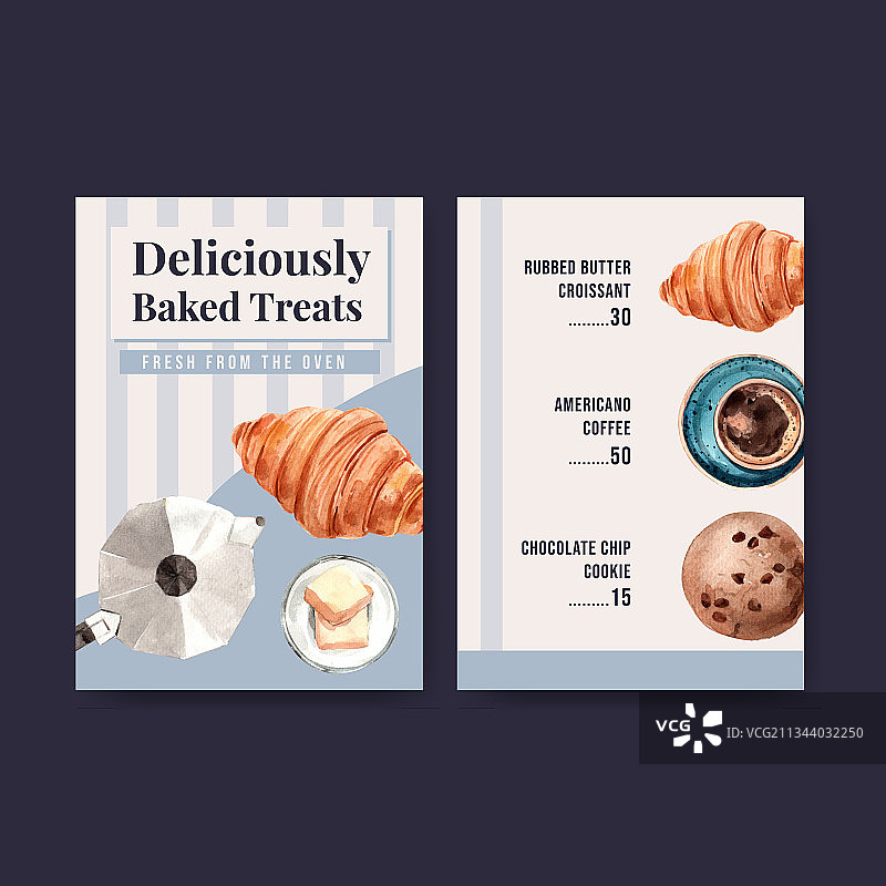 餐厅烘焙菜单模板设计图片素材
