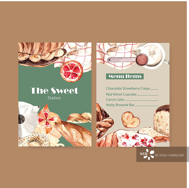 餐厅烘焙菜单模板设计图片素材
