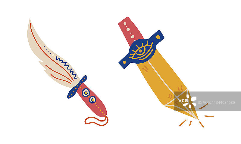 带有匕首的神秘深奥占星术元素图片素材