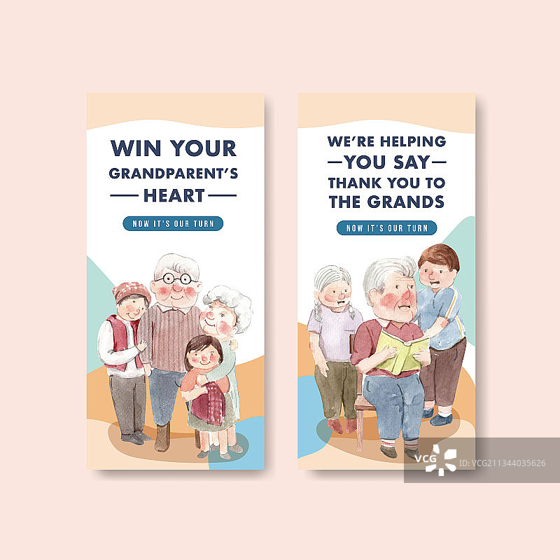 国家祖父母日宣传单模板图片素材