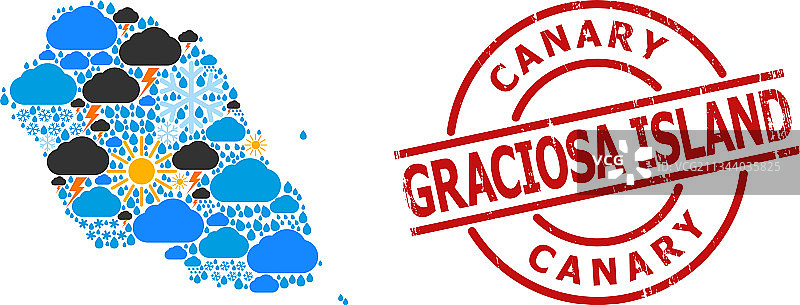 格拉西奥萨岛天气模式地图和纹理图片素材