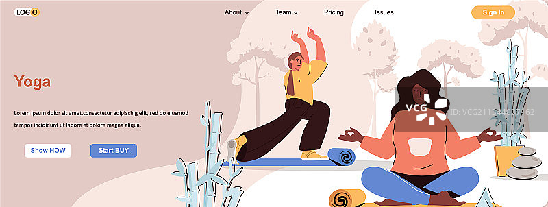 瑜伽体式网络概念女性练习图片素材