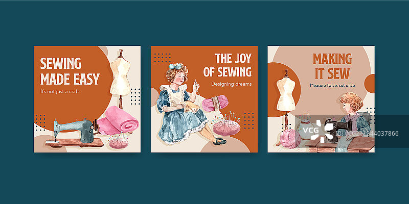 缝纫概念广告模板图片素材