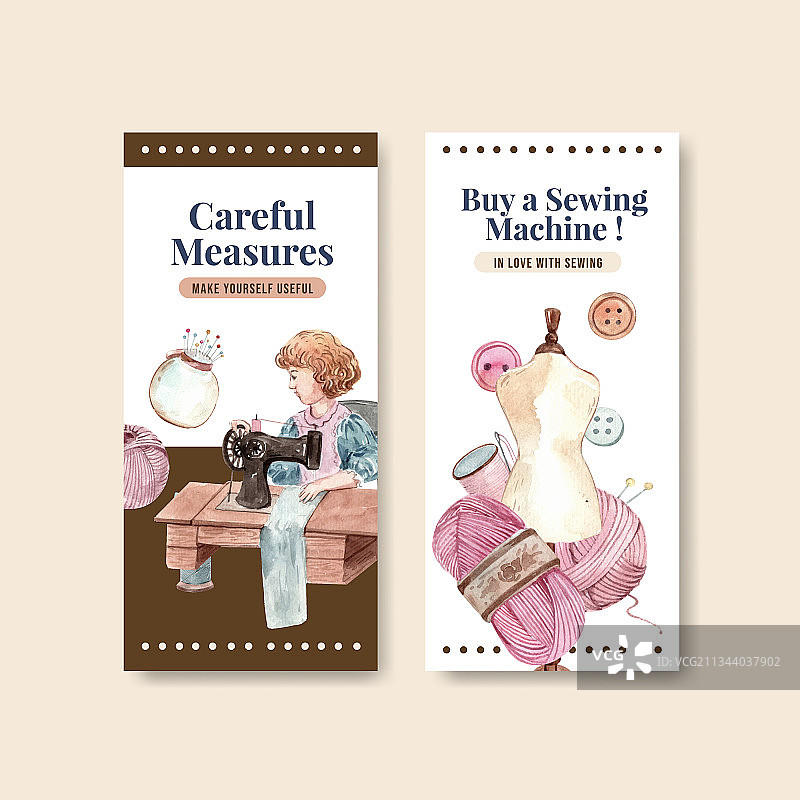 缝纫概念宣传单模板图片素材