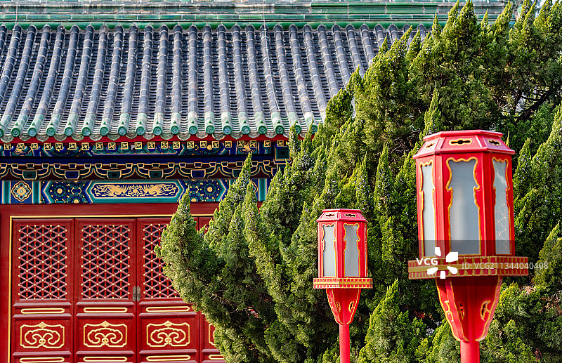 北京月坛具服殿宫灯图片素材