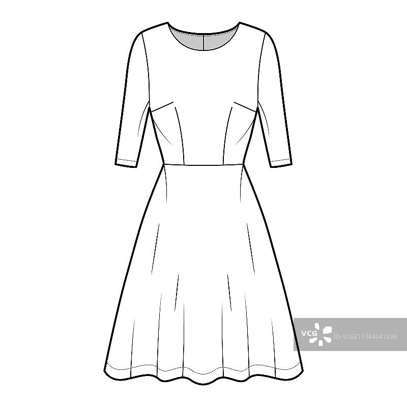 喇叭形滑冰连衣裙技术时尚图片素材