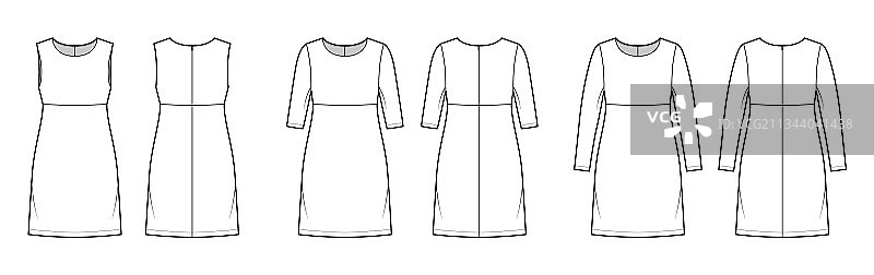 帝国风连衣裙款式设计素材图片素材