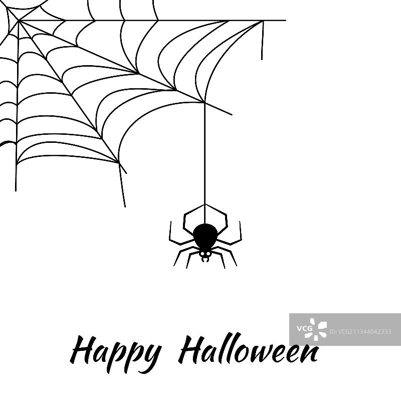 带有蜘蛛网的万圣节快乐贺卡图片素材