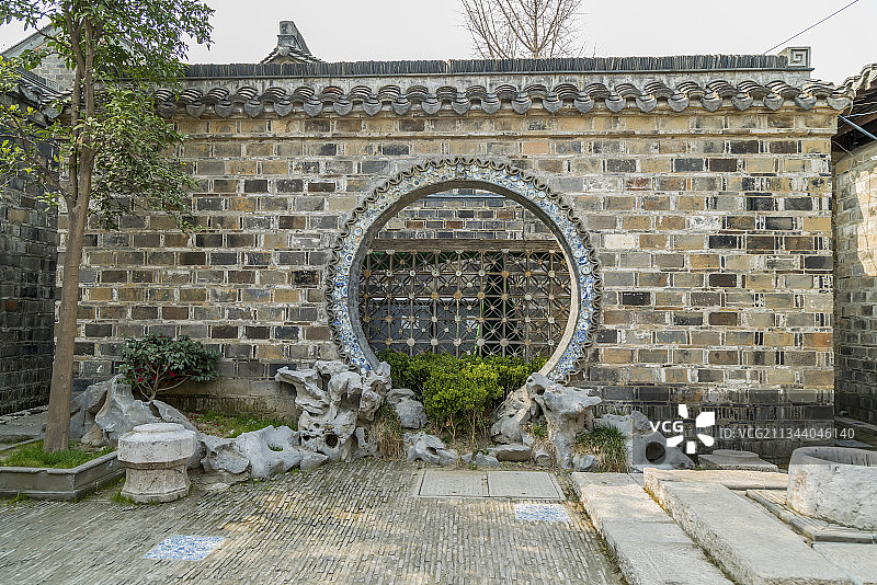 中式月亮门图片素材