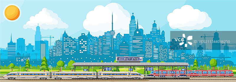 高速列车现代火车站图片素材