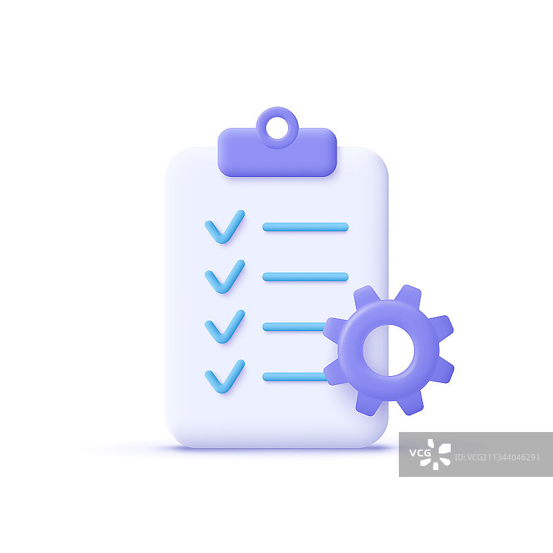 项目管理剪贴板和齿轮图标图片素材