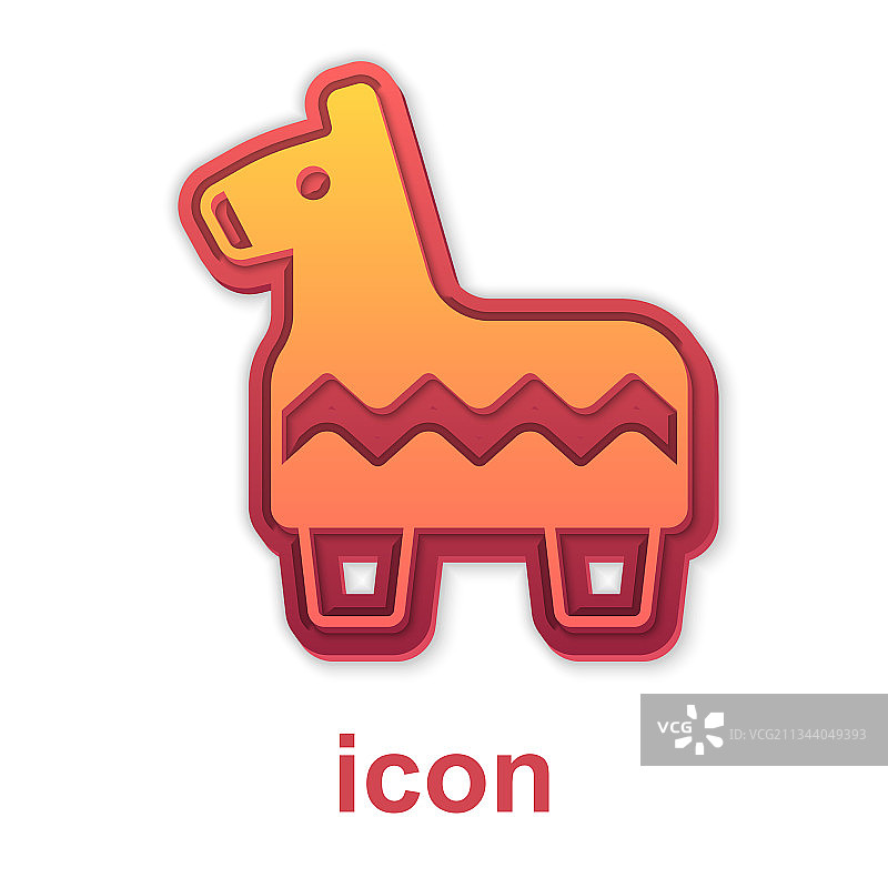 白色背景上的金色皮纳塔图标图片素材