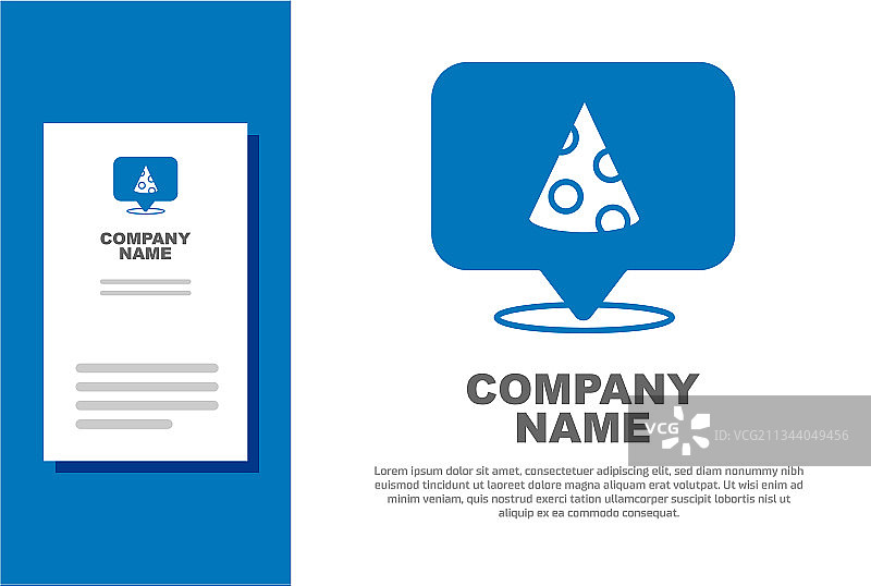 白色背景上的蓝色披萨切片图标图片素材