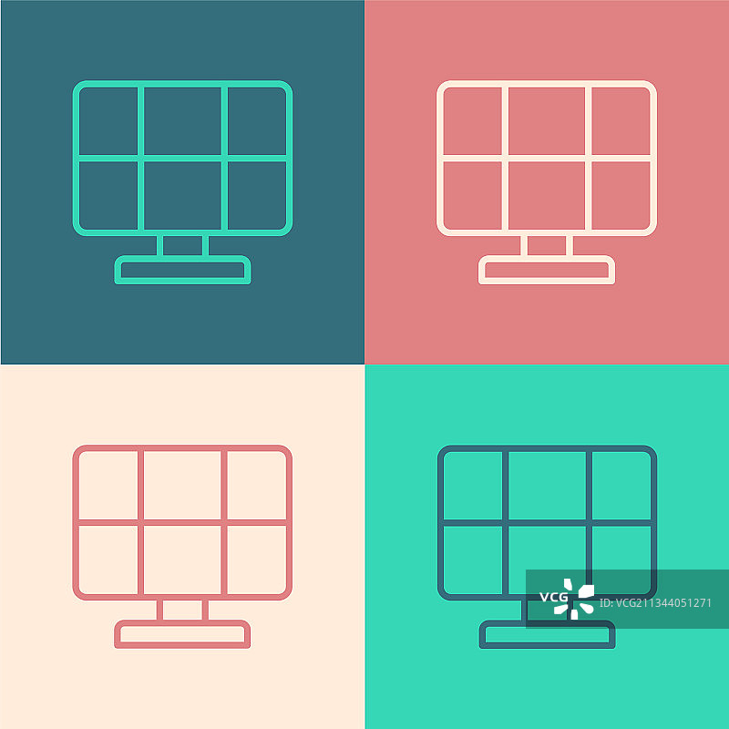 波普艺术风格太阳能电池板图标图片素材