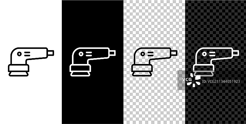 黑色背景上的电动砂光机图标图片素材