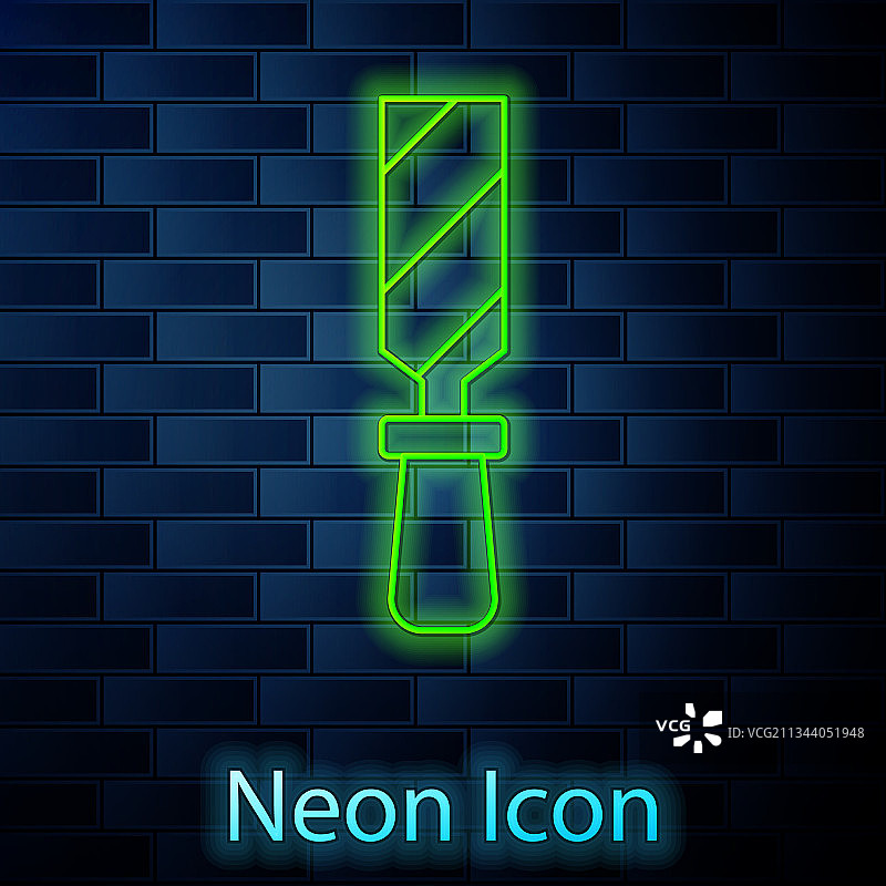 发光的霓虹灯线条金属锉刀图标图片素材