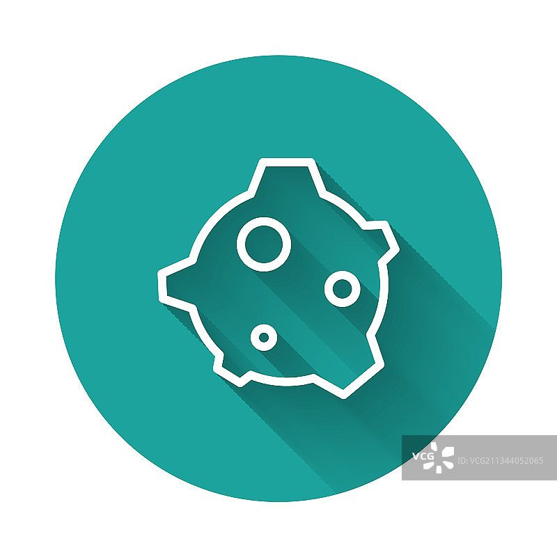 带长阴影的白色线条小行星图标图片素材