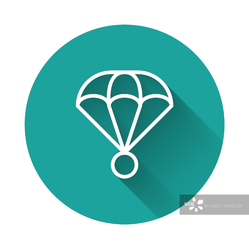 白色线条：降落伞图标图片素材