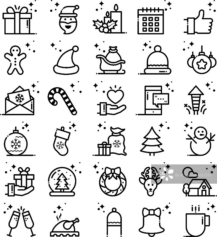 新年线条图标1图片素材