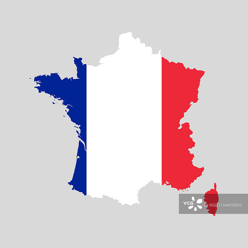 法国地图与欧盟旗帜图片素材