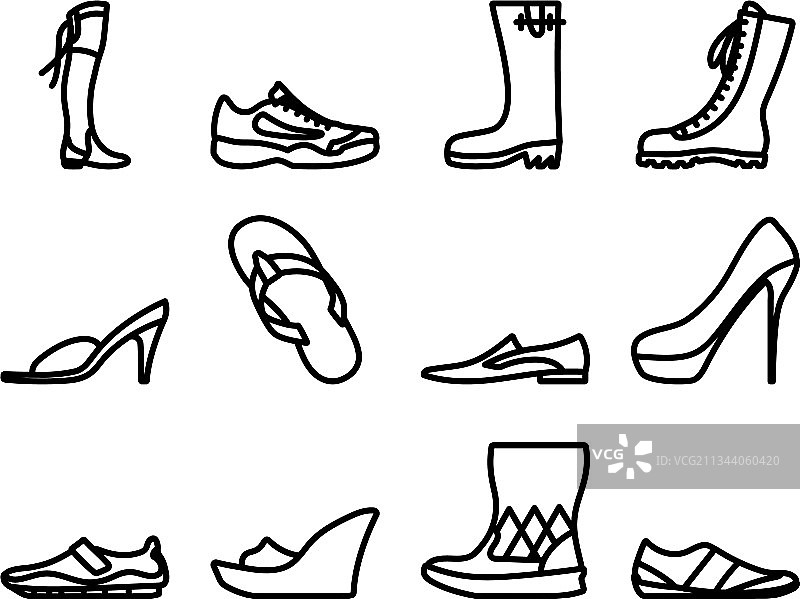 鞋类图标合集图片素材