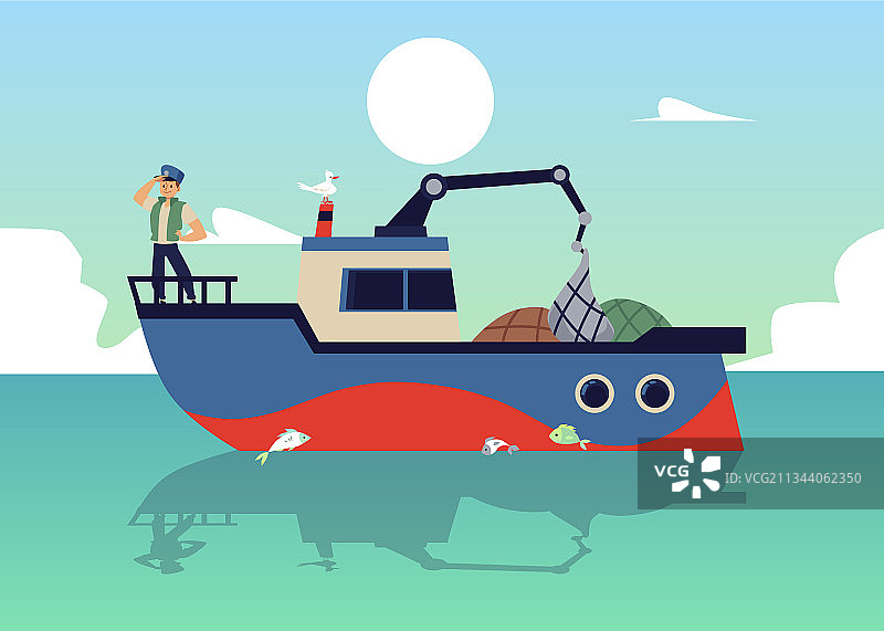 带有渔船或小艇的海洋背景图片素材