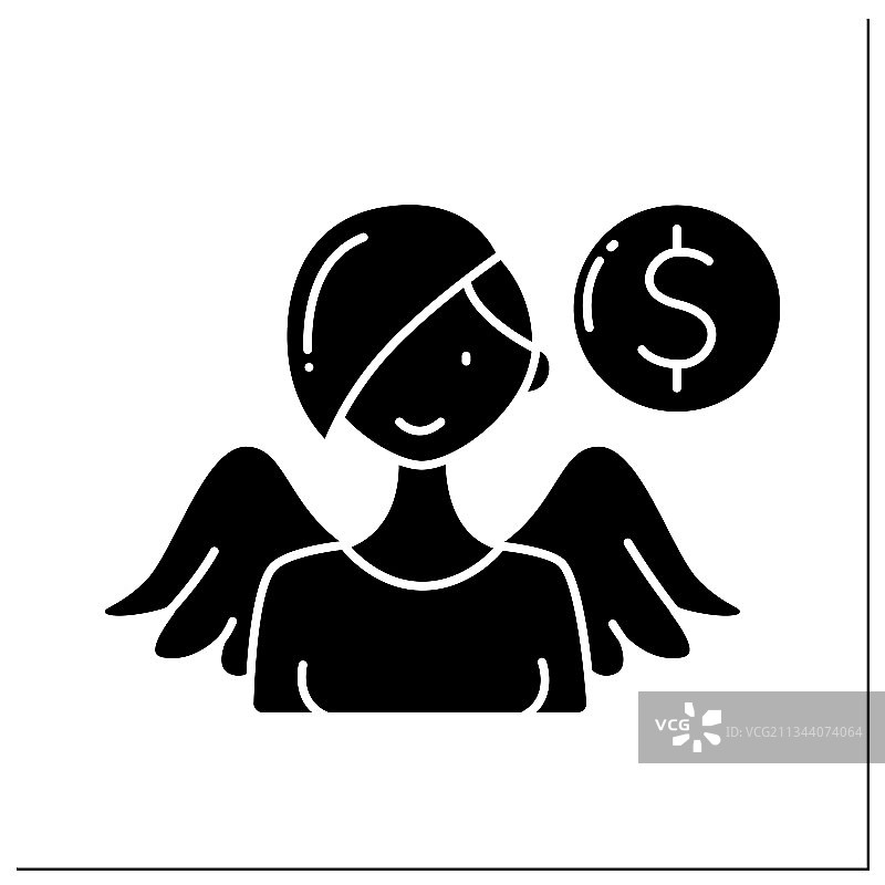 女性天使投资人轮廓标志图片素材