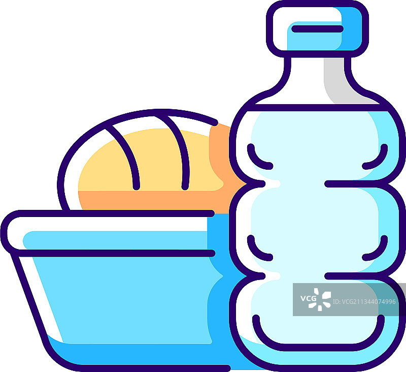 飞机餐RGB颜色图标图片素材