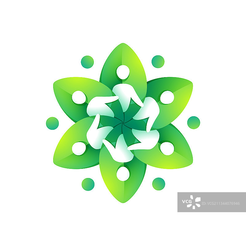 人形绿色树叶标志图片素材